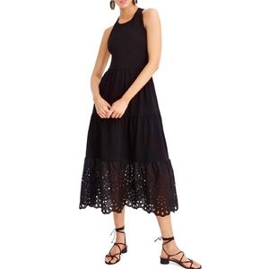 J. Crew Tiered Maxi Dress with Eyelet Trim